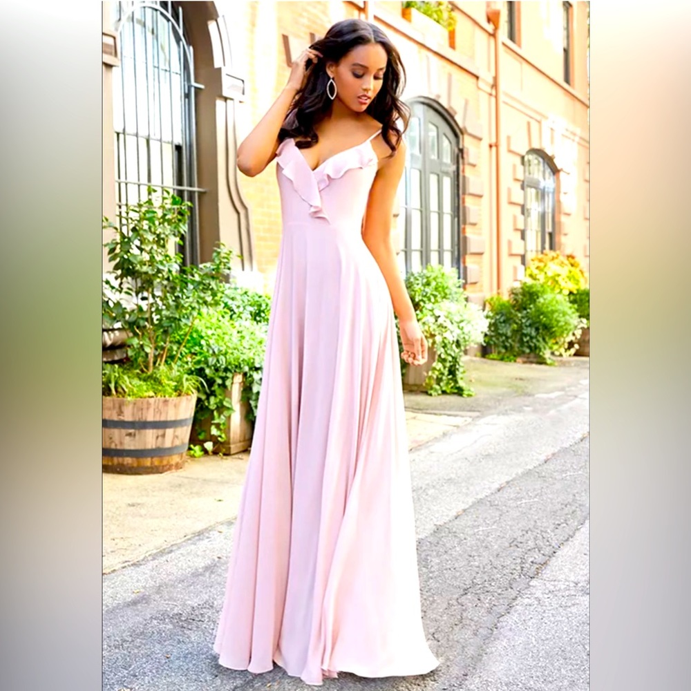 Blush Hayley Paige bridesmaid dress